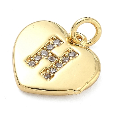 Brass Micro Pave Clear Cubic Zirconia Pendants KK-D229-01G-08-1