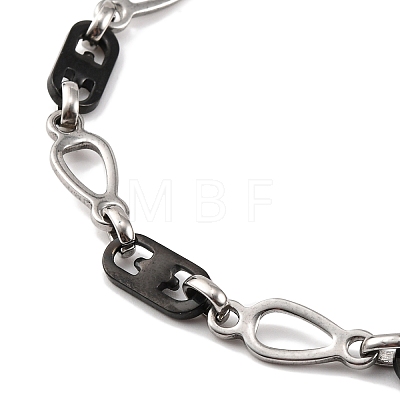 201 Stainless Steel Oval Links Chain Necklace NJEW-F222-38EBP-03-1