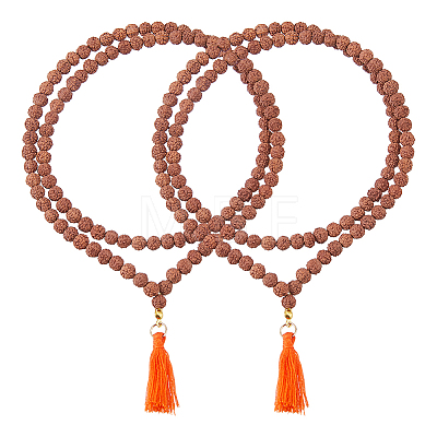 Natural Rudraksha Bead Neckalces NJEW-DC00018-1