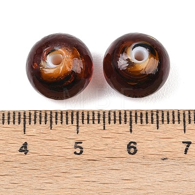 Handmade Gold Sand Enamel Lampwork Beads LAMP-B036-01-1