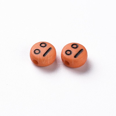 Opaque Dark Orange Acrylic Beads MACR-N008-42-C08-1