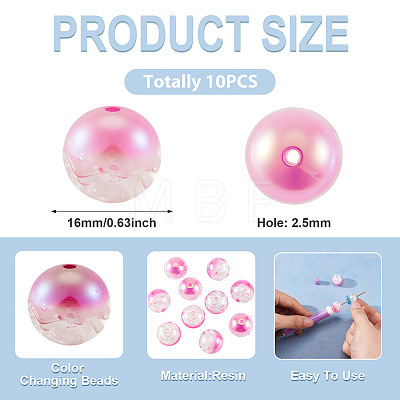 10Pcs Resin Beads PACR-TA0001-33C-1
