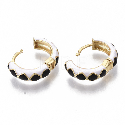 Brass Huggie Hoop Earrings EJEW-S209-05A-1