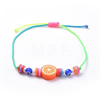 Adjustable Nylon Thread Kid Braided Beads Bracelets BJEW-JB04454-M-1
