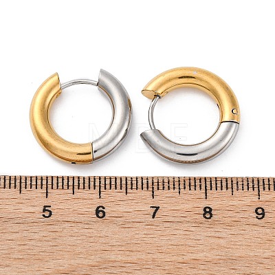 Two Tone 304 Stainless Steel Hinged Hoop Earrings for Women EJEW-A073-01B-1