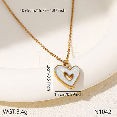 304 Stainless Steel Enamel Pendant Necklaces for Women WGD4D92-02-1