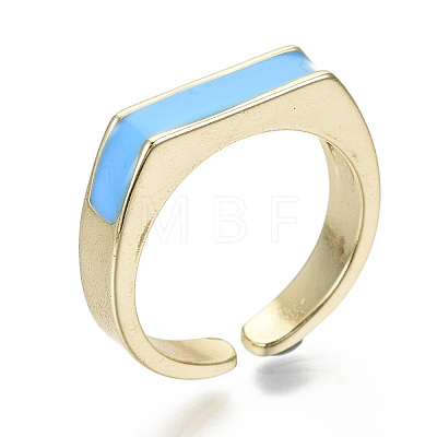 Brass Enamel Cuff Rings RJEW-T016-14G-NF-1