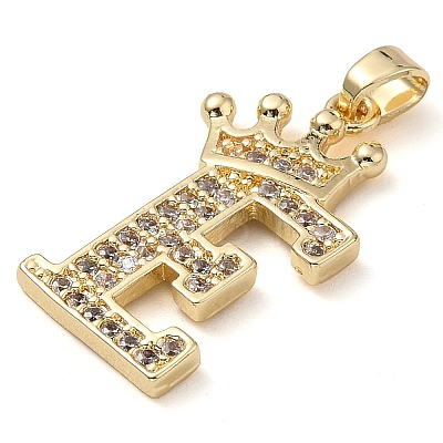 Rack Plating Brass Micro Pave Cubic Zirconia Pendants KK-D535-01E-RS-1