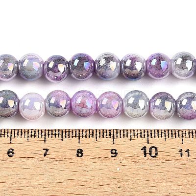 Electroplated Glass Beads Strands GLAA-C023-01L-1