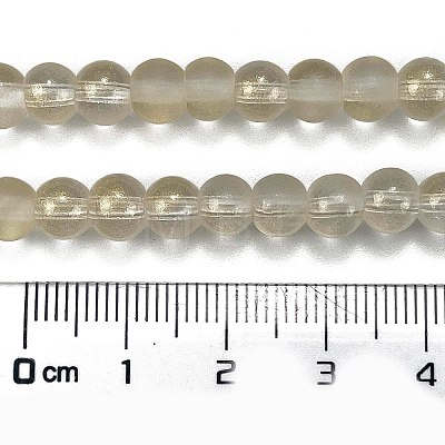 Frosted Transparent Glass Bead Strands GLAA-P065-6mm-01-1