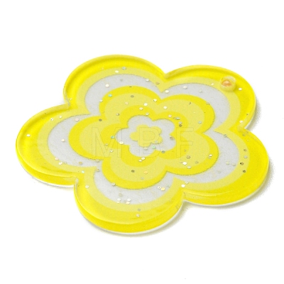 Acrylic Pendants with Glitter Powder MACR-Q160-01B-1