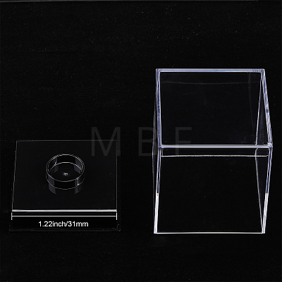 Square Transparent Acrylic Baseball Display Case CON-WH0092-19-1