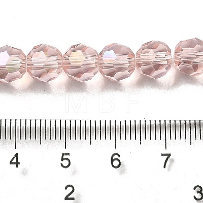 Electroplate Transparent Glass Beads Strands EGLA-A035-T8mm-L20-1