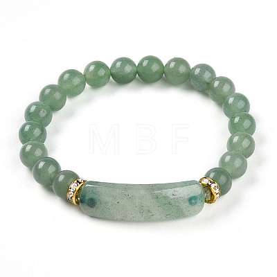 Natural Green Aventurine Beads Stretch Bracelets BJEW-T022-04L-1