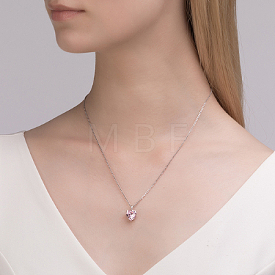 Heart Cubic Zirconia Pendant Necklaces RK4806-1-1