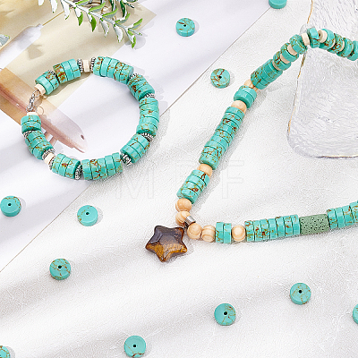  1 Strand Synthetic Turquoise Heishi Beads Strands TURQ-NB0001-08-1
