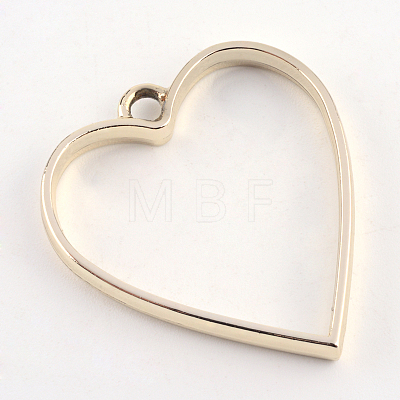 Rack Plating Alloy Heart Open Back Bezel Pendants LS-PALLOY-S047-12E-FF-1