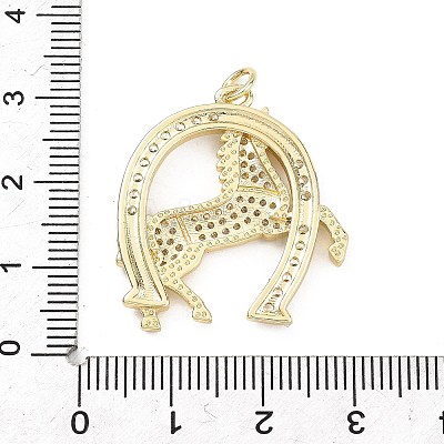 Brass Micro Pave Clear Cubic Zirconia Pendants KK-B177-05E-G-1