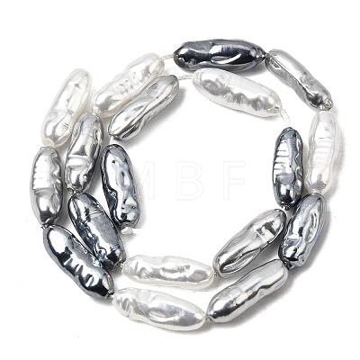 Electroplated Glass Shell Pearl Beads Strands BSHE-B009-C02-7x21mm-1