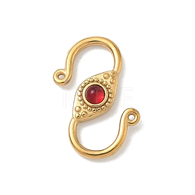 304 Stainless Steel Rhinestone S-Hook Clasps STAS-G373-05G-1
