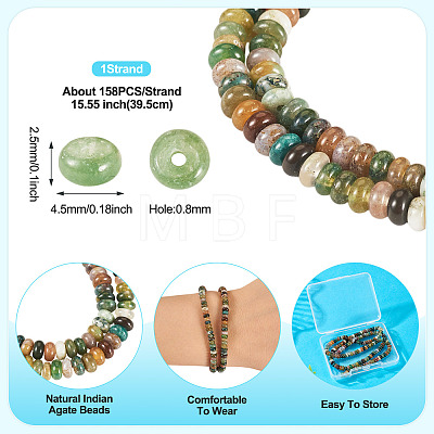 1 Strand Natural Indian Agate Beads Strands G-TA0002-55-1