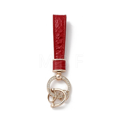 Microfiber & Zinc Alloy & Crystal Rhinestone Keychain KEYC-G062-01F-1