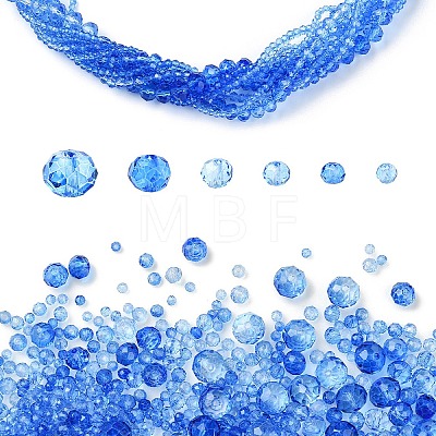 6 Styles Gradient Color Transparent Painted Glass Beads Strands DGLA-YW0001-28A-1