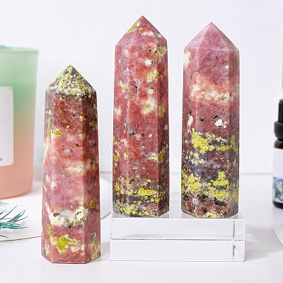 Tower Natural Peach Blossom Tourmaline Home Display Decoration PW-WG51324-01-1