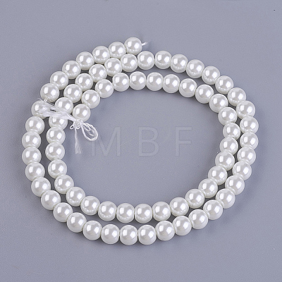 Eco-Friendly Dyed Glass Pearl Round Beads Strands HY-A008-6mm-RB001-1