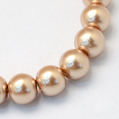 Baking Painted Pearlized Glass Pearl Round Bead Strands X-HY-Q330-8mm-11-1