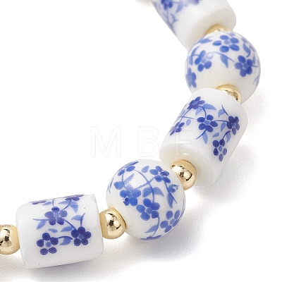 Blue and White Handmade Porcelain Beads Sracelets for Women BJEW-JB12972-1