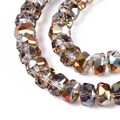 Electroplate Transparent Glass Beads Strands EGLA-N022-04A-D03-1