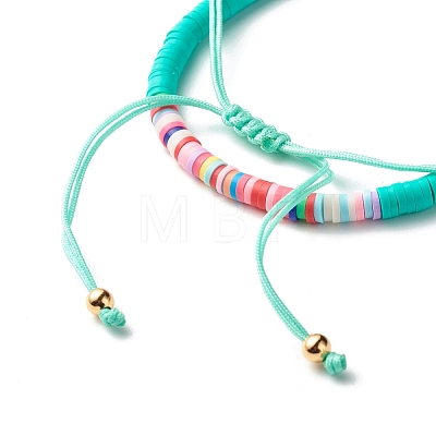 Handmade Polymer Clay Heishi Beads Stretch Bracelets Set BJEW-JB07349-06-1