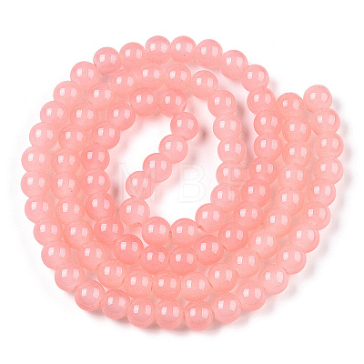 Baking Painted Imitation Jade Glass Round Bead Strands DGLA-Q021-10mm-03-1