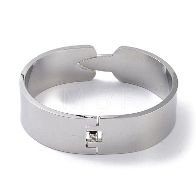 Non-Tarnish Word Love 304 Stainless Steel wide Hinged Bangles BJEW-G700-05P-1