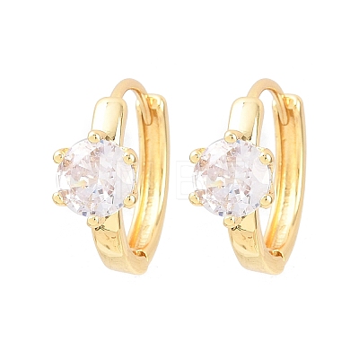 Brass Micro Pave Cubic Zirconia Hoop Earrings EJEW-P346-04G-02-1