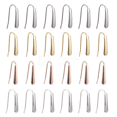 24Pcs 4 Colors 304 Stainless Steel Earring Hooks STAS-LS0001-05-1