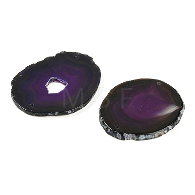 Natural Agate Nuggets Slice Links Connector Charms G-E022-M05-1
