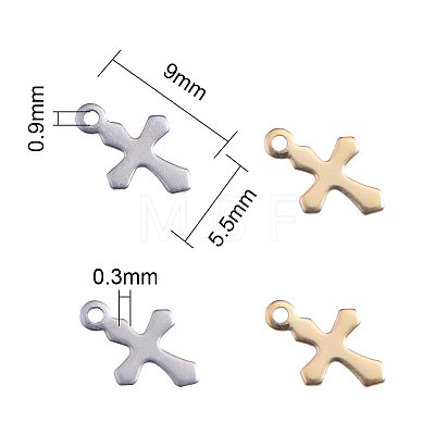 100Pcs 2 Colors 304 Stainless Steel Charms STAS-CJ0001-158-1