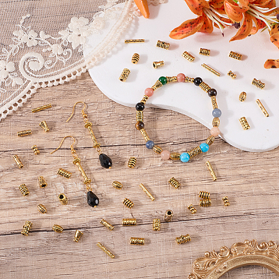 180Pcs 9 Styles Tibetan Style Alloy Beads FIND-PA0001-85-1