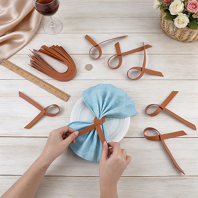 Imitation Leather Napkin Rings Straps AJEW-WH0709-340A-1