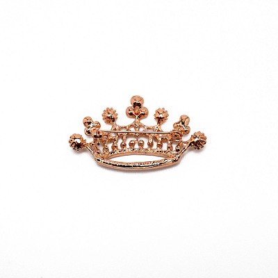 Crystal Rhinestone Crown Brooch JEWB-WH0022-29-1
