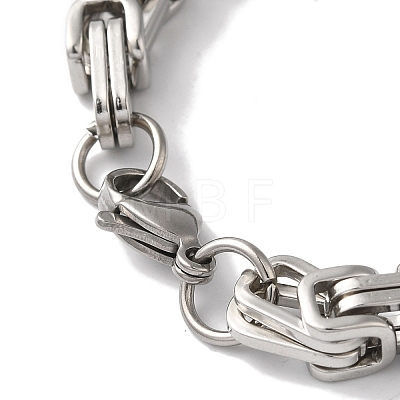 201 Stainless Steel Byzantine Chain Bracelets for Women Men BJEW-H612-05P-1