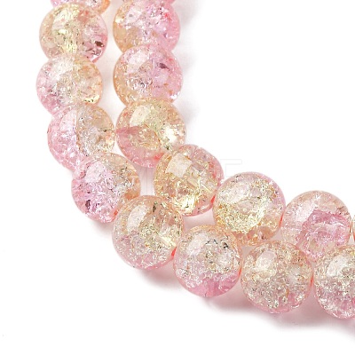 Spray Painted Crackle Glass Beads Strands CCG-Q002-12mm-03-1