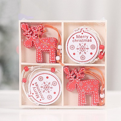 Christmas Wooden Box Set Pendant Decoration XMAS-PW0001-163E-1