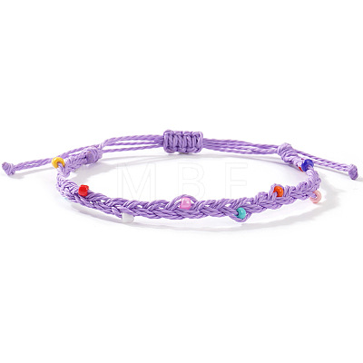 Glass Beads Braided Bead Bracelets TN6908-10-1
