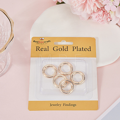 Beebeecraft 5Pcs Brass Spring Gate Rings KK-BBC0012-51-1