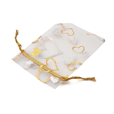 Heart Printed Organza Bags OP-R022-7x9-11-1