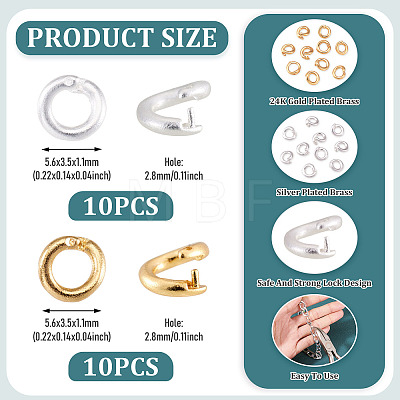 20Pcs 2 Colors Brass Open Jump Rings KK-TA0008-83-1