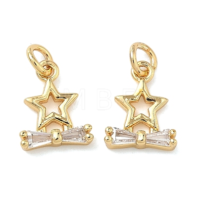 Brass Pave Cubic Zirconia Charms KK-A291-28B-G-1